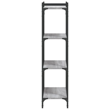 vidaXL Βιβλιοθήκη 4 Επιπέδων Γκρι Sonoma 60x30x120cm Επεξεργ. Ξύλο 1 τεμ.