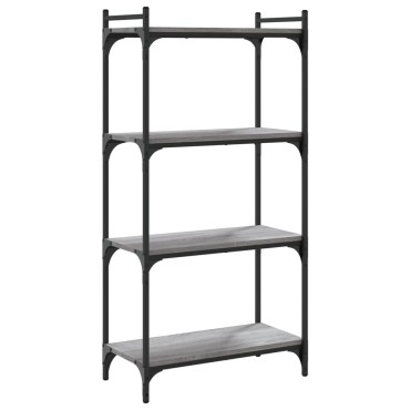 vidaXL Βιβλιοθήκη 4 Επιπέδων Γκρι Sonoma 60x30x120cm Επεξεργ. Ξύλο 1 τεμ.