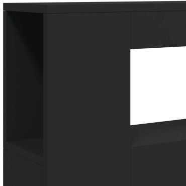 vidaXL Κεφαλάρι Κρεβατιού με LED Μαύρο 100x18,5x103,5cm Επεξεργ. Ξύλο 1 τεμ.
