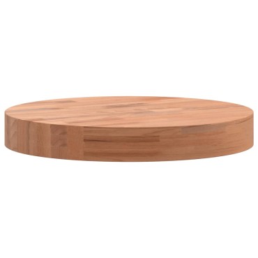 vidaXL Επιφάνεια Τραπεζιού Στρογγυλή 30x4cm Μασίφ Ξύλο Οξιάς 1 τεμ.