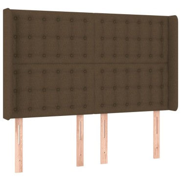 vidaXL Κεφαλάρι με Πτερύγια Σκούρο Καφέ 147x16x118/128cm Υφασμάτινο 1 τεμ.