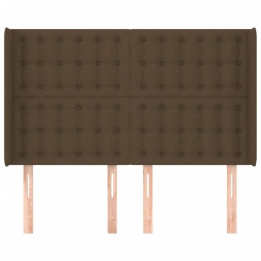 vidaXL Κεφαλάρι με Πτερύγια Σκούρο Καφέ 147x16x118/128cm Υφασμάτινο 1 τεμ.