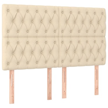 vidaXL Κεφαλάρια Κρεβατιού 4 τεμ. Κρεμ 72x7x78/88cm Υφασμάτινο