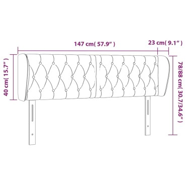 vidaXL Κεφαλάρι με Πτερύγια Κρεμ 147x23x78/88cm Υφασμάτινο 1 τεμ.