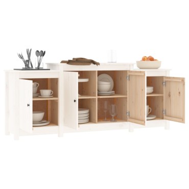 vidaXL Μπουφές Λευκός 164x37x68cm από Μασίφ Ξύλο Πεύκου 1 τεμ.
