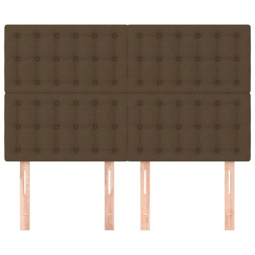 vidaXL Κεφαλάρια Κρεβατιού 4 τεμ. Σκ. Καφέ 72x5x78/88cm Υφασμάτινα