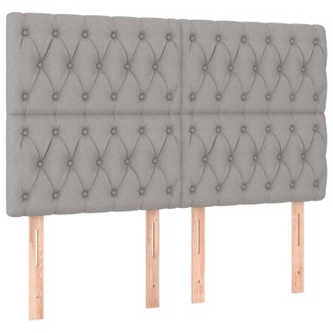 vidaXL Κεφαλάρια Κρεβατιού 4 τεμ. Αν. Γκρι 72x7x78/88cm Υφασμάτινο