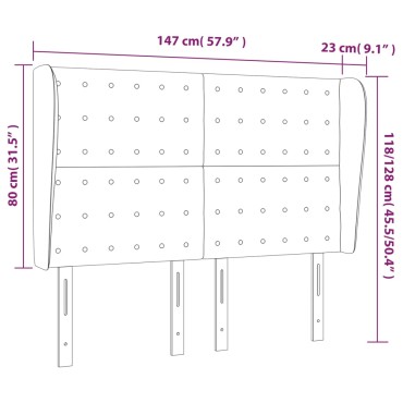 vidaXL Κεφαλάρι με Πτερύγια Σκούρο Καφέ 147x23x118/128cmΥφασμάτινο 1 τεμ.