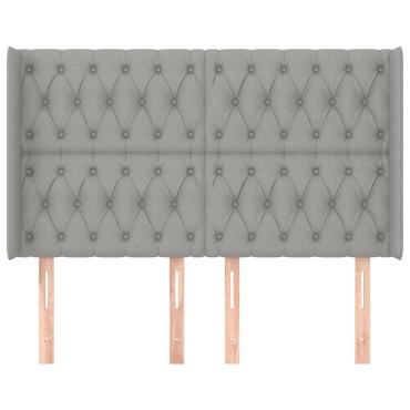 vidaXL Κεφαλάρι με Πτερύγια Ανοιχτό Γκρι 147x16x118/128cm Υφασμάτινο 1 τεμ.