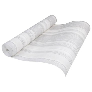vidaXL Ταπετσαρία 3D Ριγέ Γκρι 10x0,53 μ. Non-woven