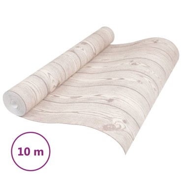 vidaXL Ταπετσαρία 3D με Σχέδιο Νερών Ξύλου Γκρι 10x0,53μ Non-woven