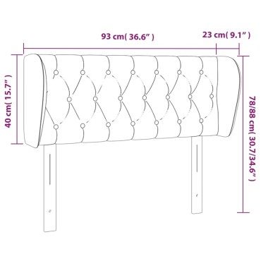 vidaXL Κεφαλάρι με Πτερύγια Κρεμ 93x23x78/88cm Υφασμάτινο 1 τεμ.