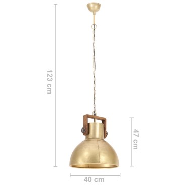 vidaXL Φωτιστικό Κρεμαστό Industrial Στρογγυλό 25 W Μπρονζέ 40 εκ. Ε27