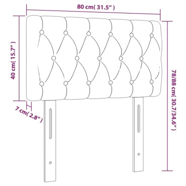 vidaXL Κεφαλάρι Κρεβατιού Σκούρο Γκρι 80x7x78/88cm Υφασμάτινο 1 τεμ.