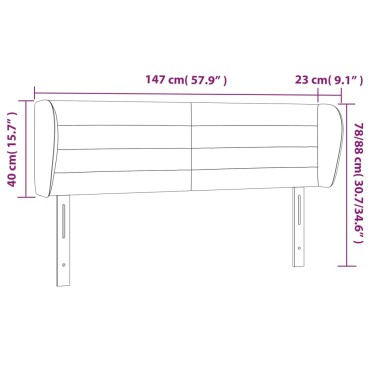vidaXL Κεφαλάρι με Πτερύγια Σκούρο Καφέ 147x23x78/88cm Υφασμάτινο 1 τεμ.