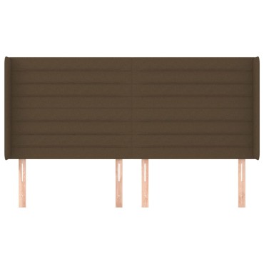 vidaXL Κεφαλάρι με Πτερύγια Σκούρο Καφέ 203x16x118/128cm Υφασμάτινο 1 τεμ.