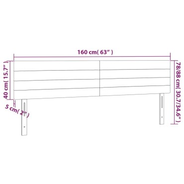 vidaXL Κεφαλάρι Κρεβατιού LED Σκούρο Καφέ 160x5x78/88cm Υφασμάτινο 1 τεμ.