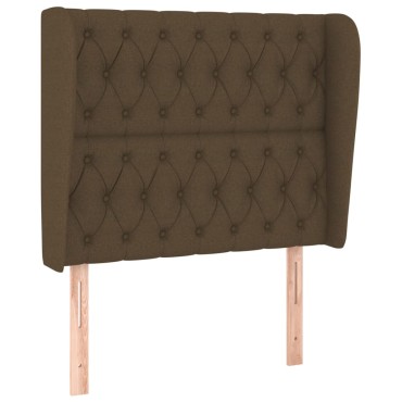 vidaXL Κρεβάτι Boxspring με Στρώμα Σκούρο Καφέ 90x200 εκ. Υφασμάτινο