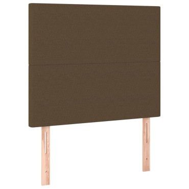 vidaXL Κρεβάτι Boxspring με Στρώμα Σκούρο Καφέ 90x200 εκ. Υφασμάτινο