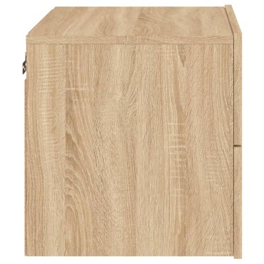 vidaXL Κομοδίνα Επιτοίχια με Φώτα LED 2 τεμ. Sonoma Δρυς 50x39x41cm