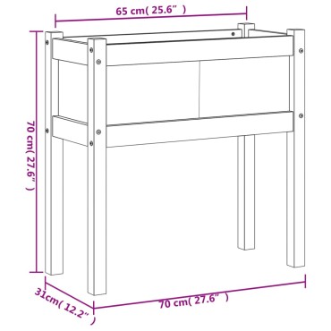 vidaXL Ζαρντινιέρες με Πόδια Λευκή 70x31x70 εκ από Μασίφ Ξύλο Πεύκου