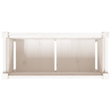 vidaXL Ζαρντινιέρες με Πόδια Λευκή 70x31x70 εκ από Μασίφ Ξύλο Πεύκου