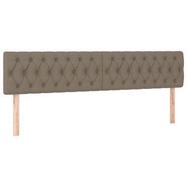 vidaXL Κρεβάτι Boxspring με Στρώμα & LED Taupe 200x200 εκ. Υφασμάτινο