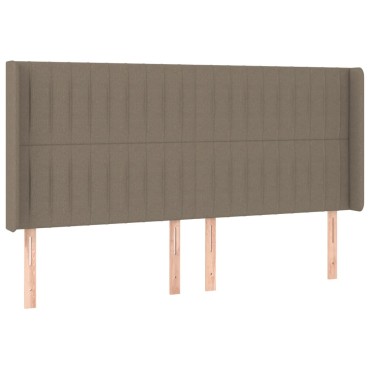 vidaXL Κρεβάτι Boxspring με Στρώμα & LED Taupe 200x200 εκ. Υφασμάτινο