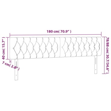 vidaXL Κεφαλάρι Κρεβατιού LED Σκούρο Καφέ 180x7x78/88cm Υφασμάτινο 1 τεμ.