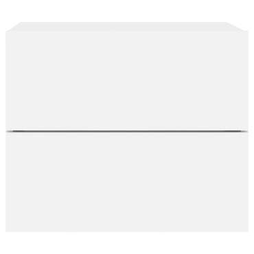 vidaXL Κομοδίνο Επιτοίχιο με Φώτα LED Λευκό 50x39x41cm 1 τεμ.
