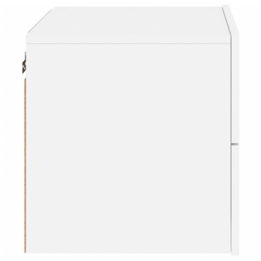 vidaXL Κομοδίνο Επιτοίχιο με Φώτα LED Λευκό 50x39x41cm 1 τεμ.