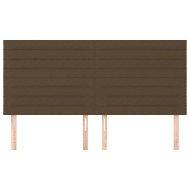 vidaXL Κεφαλάρια Κρεβατιού 4 τεμ. Σκ. Καφέ 100x5x78/88cm Υφασμάτινο