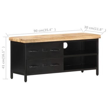 vidaXL Έπιπλο Τηλεόρασης 90x30x41cm από Ακατέργαστο Ξύλο Μάνγκο