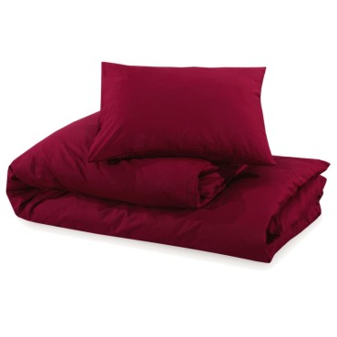 vidaXL Σετ Παπλωματοθήκης Μπορντό 200x220 εκ. Βαμβακερό
