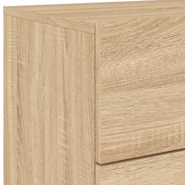 vidaXL Κομοδίνο Επιτοίχιο με Φώτα LED Sonoma Δρυς 50x39x41cm 1 τεμ.