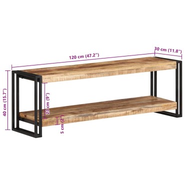 vidaXL Έπιπλο Τηλεόρασης 120x30x40cm από Ακατέργαστο Ξύλο Μάνγκο