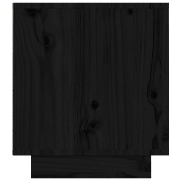 vidaXL Έπιπλο Τηλεόρασης Μαύρο 140x35x40cm από Μασίφ Ξύλο Πεύκου