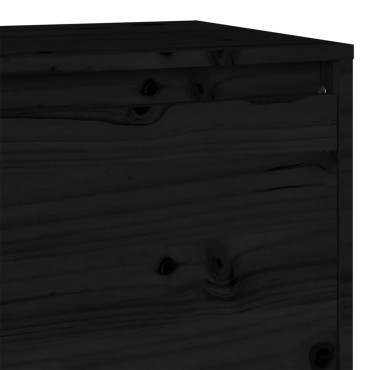 vidaXL Έπιπλο Τηλεόρασης Μαύρο 140x35x40cm από Μασίφ Ξύλο Πεύκου