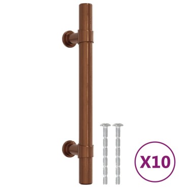vidaXL Λαβές Ντουλαπιών 10 τεμ. Μπρονζέ 96 χιλ. από Ανοξείδωτο Ατσάλι