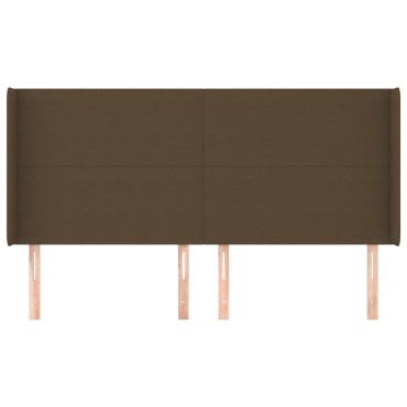 vidaXL Κεφαλάρι με Πτερύγια Σκούρο Καφέ 183x16x118/128cm Υφασμάτινο 1 τεμ.
