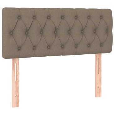 vidaXL Κρεβάτι Boxspring με Στρώμα & LED Taupe 100x200 εκ. Υφασμάτινο