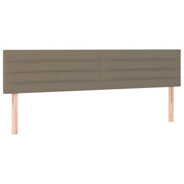 vidaXL Κρεβάτι Boxspring με Στρώμα & LED Taupe 200x200 εκ. Υφασμάτινο