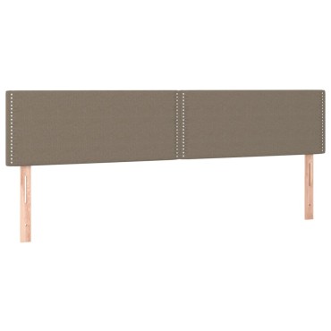 vidaXL Κρεβάτι Boxspring με Στρώμα & LED Taupe 200x200 εκ. Υφασμάτινο
