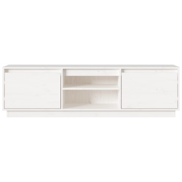 vidaXL Έπιπλο Τηλεόρασης Λευκό 140x35x40cm από Μασίφ Ξύλο Πεύκου