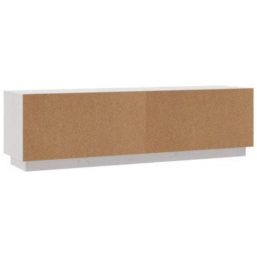 vidaXL Έπιπλο Τηλεόρασης Λευκό 140x35x40cm από Μασίφ Ξύλο Πεύκου