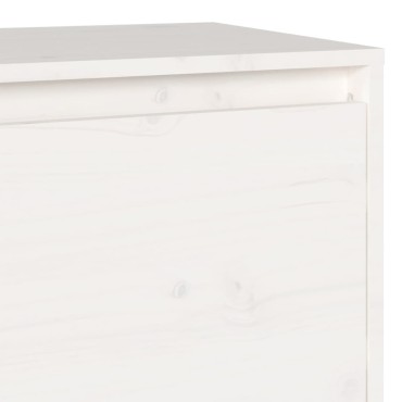 vidaXL Έπιπλο Τηλεόρασης Λευκό 140x35x40cm από Μασίφ Ξύλο Πεύκου