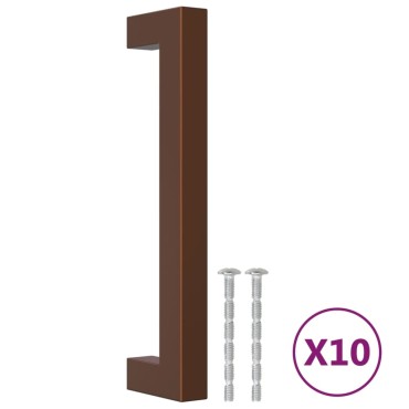 vidaXL Λαβές Ντουλαπιών 10 τεμ. Μπρονζέ 128 χιλ. από Ανοξείδωτο Ατσάλι