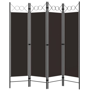 vidaXL Διαχωριστικό Δωματίου με 4 Πάνελ Καφέ 160x180cm 1 τεμ.