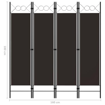 vidaXL Διαχωριστικό Δωματίου με 4 Πάνελ Καφέ 160x180cm 1 τεμ.