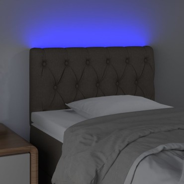 vidaXL Κεφαλάρι Κρεβατιού LED Taupe 80x7x78/88cm Υφασμάτινο 1 τεμ.